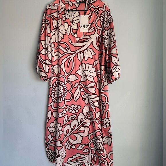 Zara satin floral tunic new with tags - Picture 8 of 8